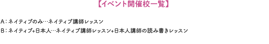 イベント開催校一覧