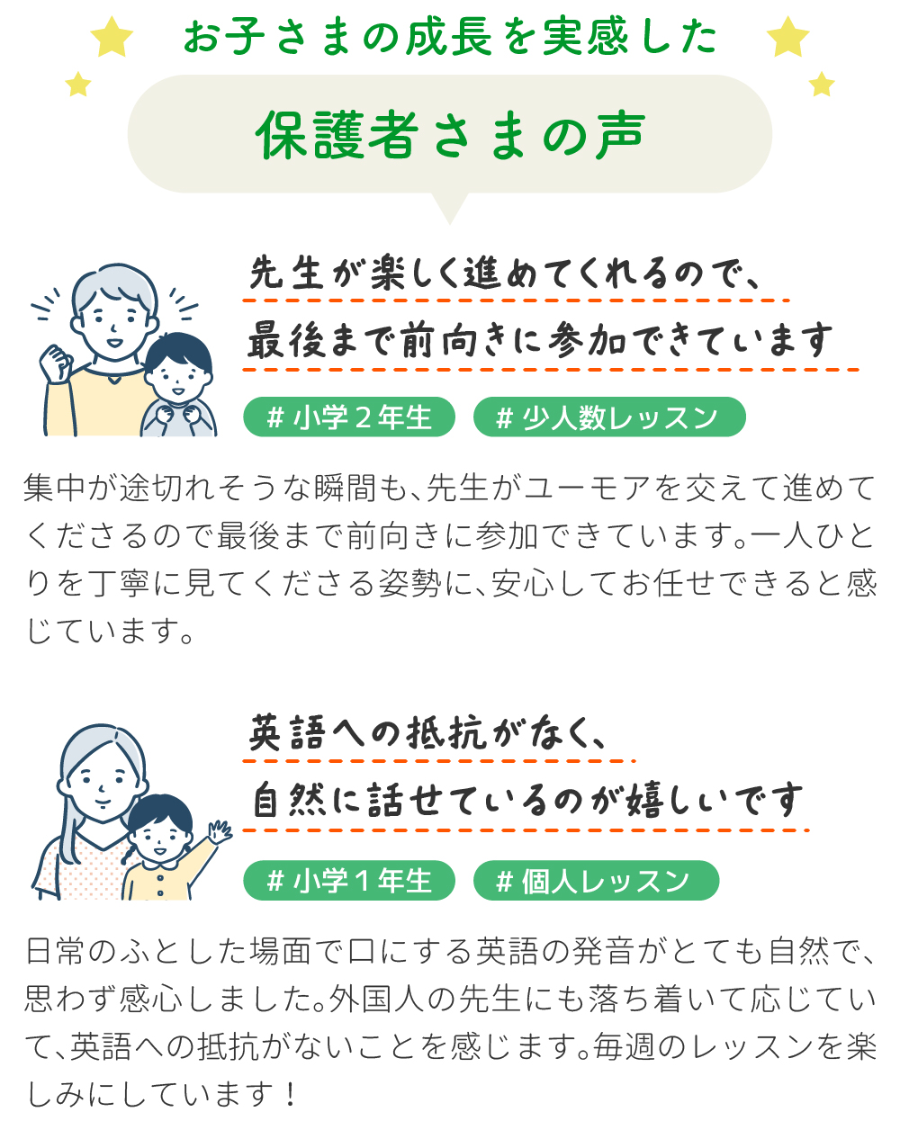 保護者さまの声