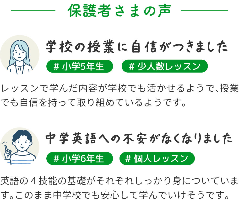 保護者さまの声