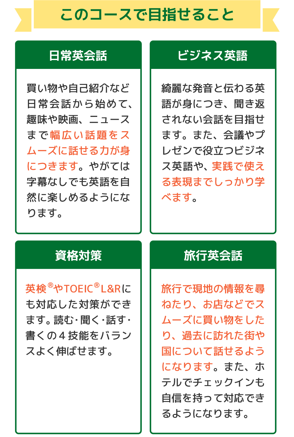 このコースで目指せること