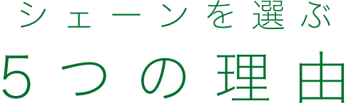シェーンを選ぶ5つの理由